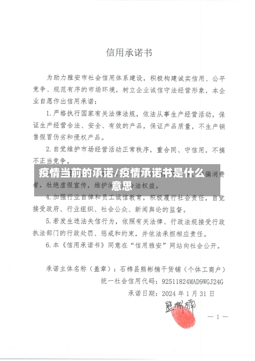 疫情当前的承诺/疫情承诺书是什么意思